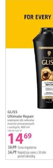 Szampon do włosów mocno zniszczonych i suchych Ultimate Repair Gliss
