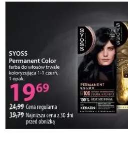 Farba do włosów trwale koloryzująca 1-1 czerń Permanent Color Syoss