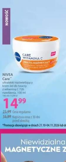Ultralekki rozświetlający krem-żel do twarzy z witaminą C 72h nawilżenia Nivea Care