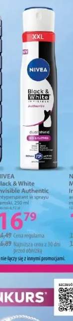 Antyperspirant w sprayu damski Nivea Black & White Invisible Authentic