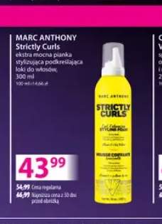 Pianka stylizująca podkreślająca loki do włosów ekstra mocna Strictly Curls Marc Anthony