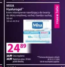 Krem intensywnie nawilżający do twarzy Hyalurogel Mixa