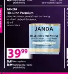 Przeciwzmarszczkowy krem do twarzy na dzień dobry i dobranoc Hialuron Premium Janda