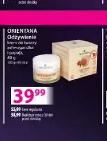 Krem do twarzy ashwagandha i papaja Odżywienie Orientana